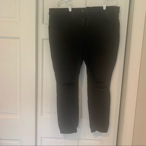 American Eagle Black Distressed Next Level Jegging Size 18 short